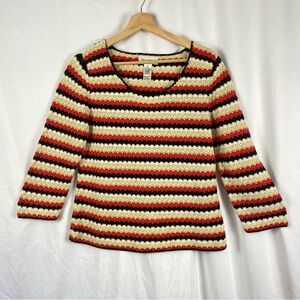 Rena Rowan Striped Knit Long Sleeve Top Size Medium